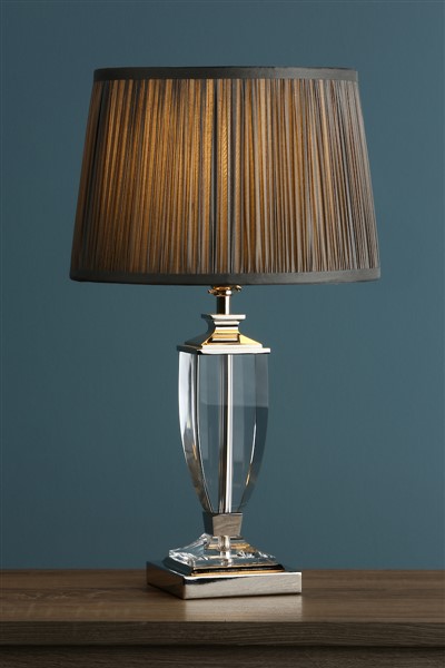 (image for) Laura Ashley Carson Small Table Lamp Polished Nickel & Crystal Base Only